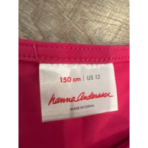 Hanna Andersson Girls Long-Sleeve Pink Tulle Dress US 12 / 150 Cm Cotton Blend - Picture 5 of 6